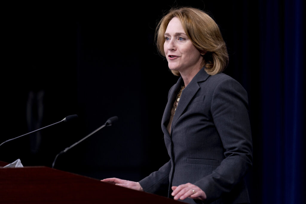 Deputy Secretary of Defense Kathleen Hicks speaks during a briefing at the Pentagon in Washington, Wednesday, Sept. 22, 2021.