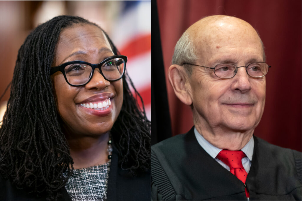 Supreme Court Associate Justice Stephen Breyer (Right) slated to retire, paving way for his successor Judge Ketanji Brown Jackson (Left).