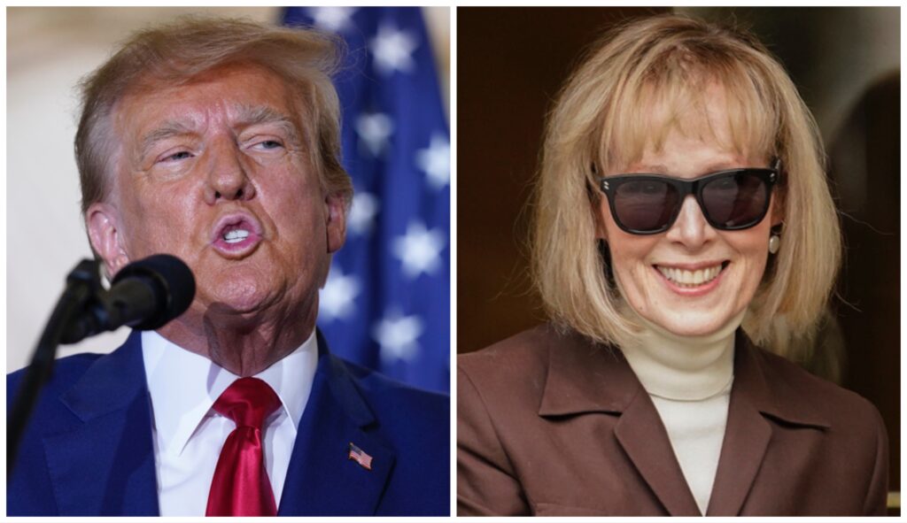 Donald Trump and E. Jean Carroll.