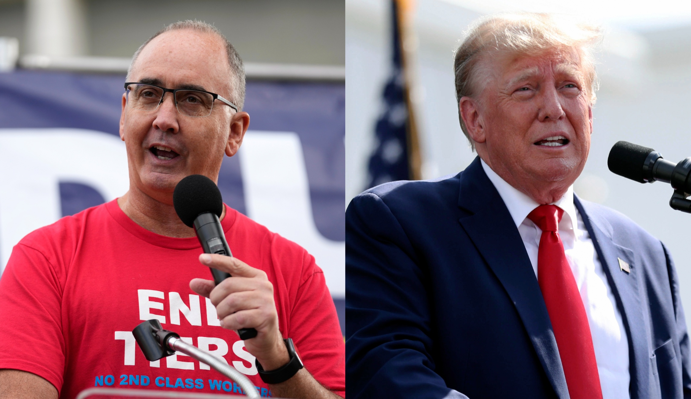 NextImg:Trump calls UAW head Fain a 'Weapon of Mass Destruction on Auto Workers' after Biden endorsement
