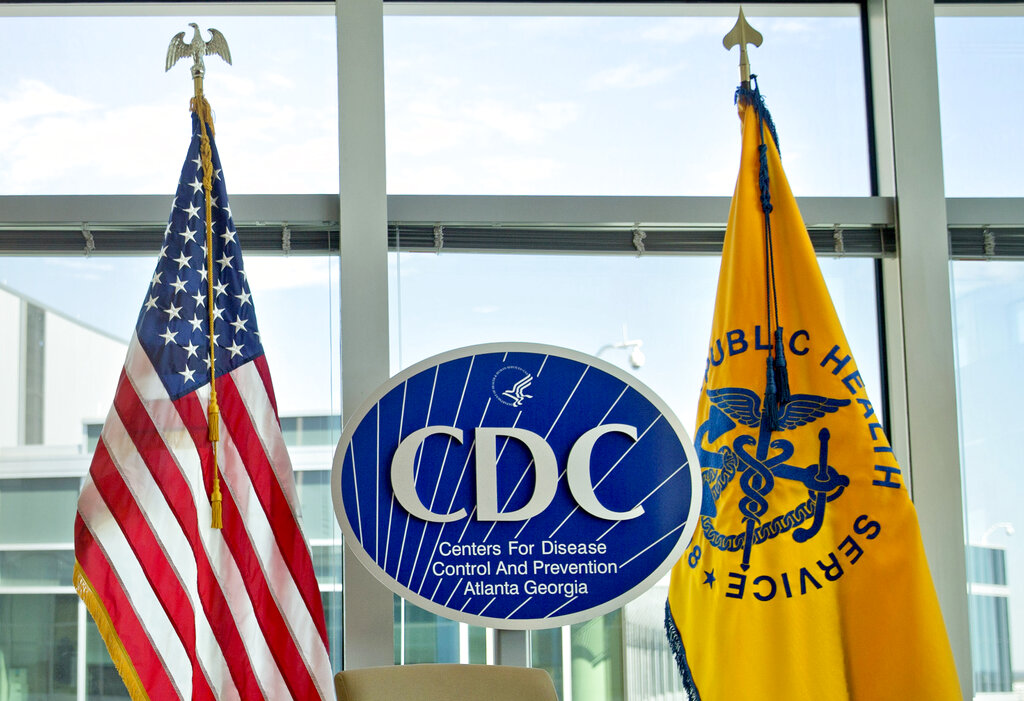 This Nov. 19, 2013 file photo shows a Centers for Disease Control and Prevention logo at the agency's federal headquarters in Atlanta. 