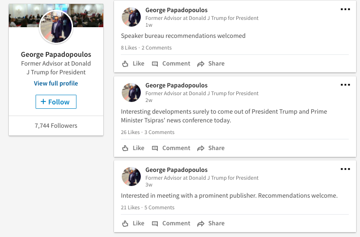 George Papadopoulos considered congressional run at time of FBI arrest ...