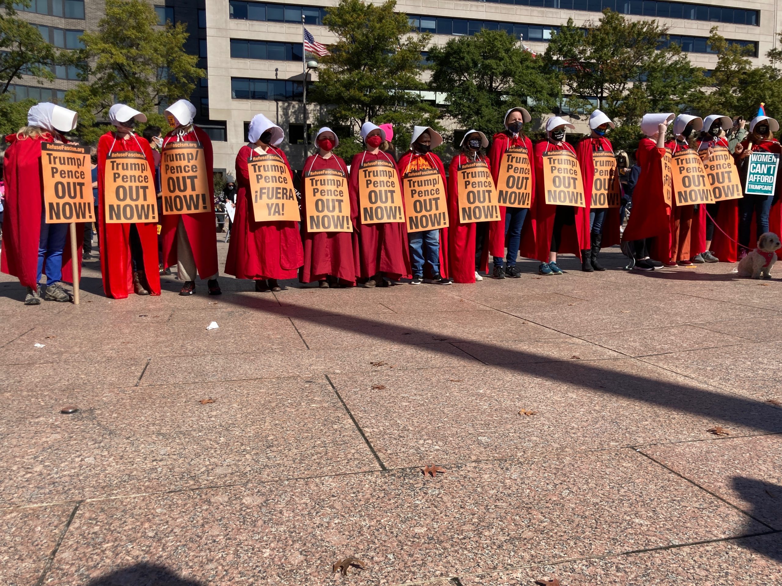 Protesters dressed as the women in Margaret Atwood's "The Handmaid's Tale" participate at the Women's March in Washington on Saturday.