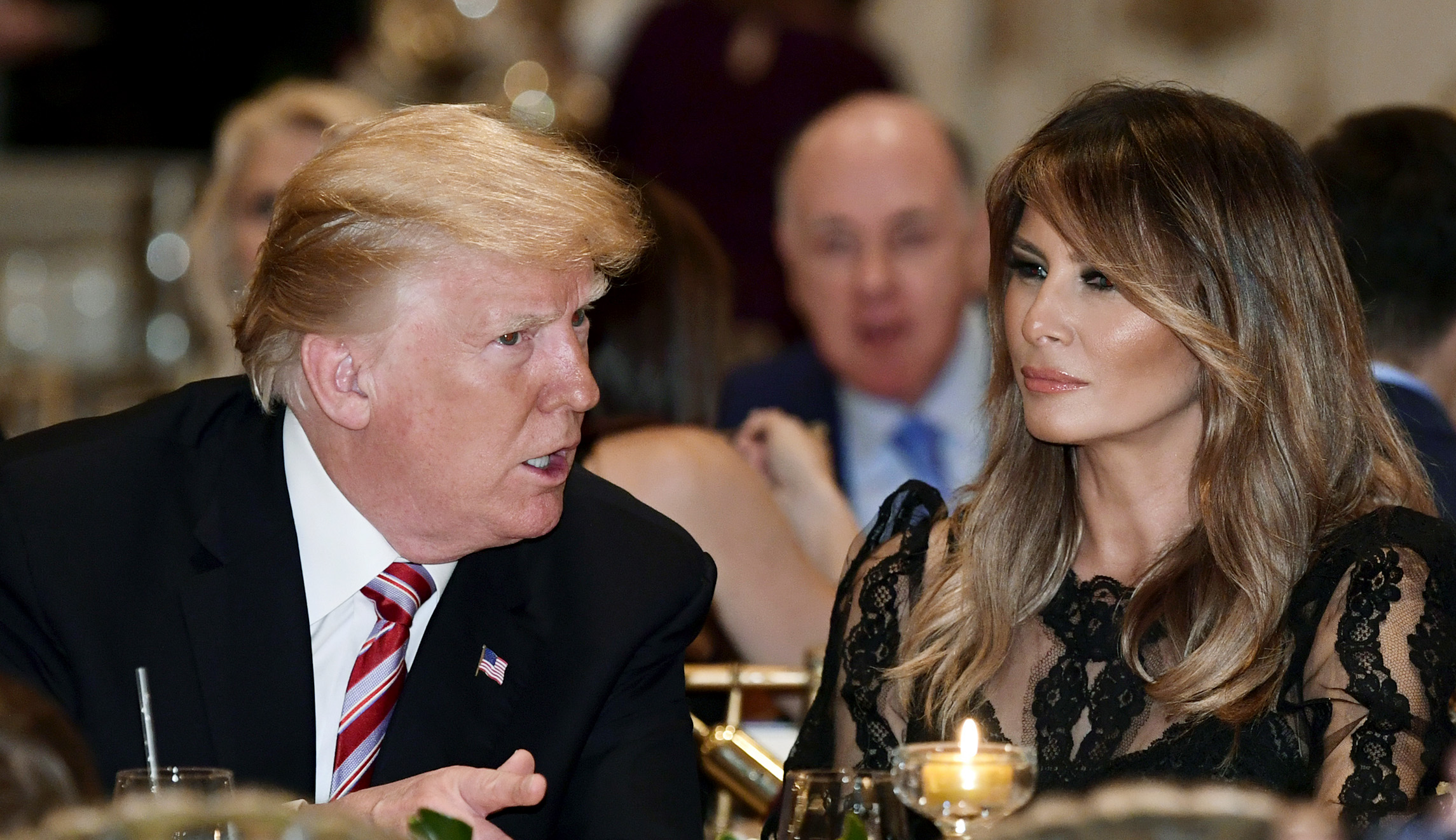 President Trump and first lady Melania Trump have a dinner at Mar-a-Lago in Florida.