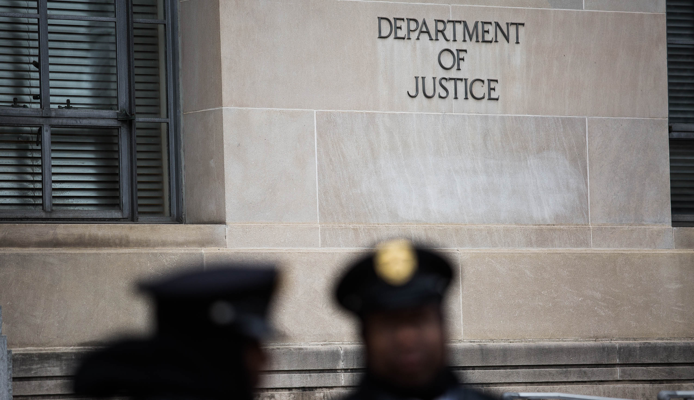 The exterior of the Department of Justice building in Washington.