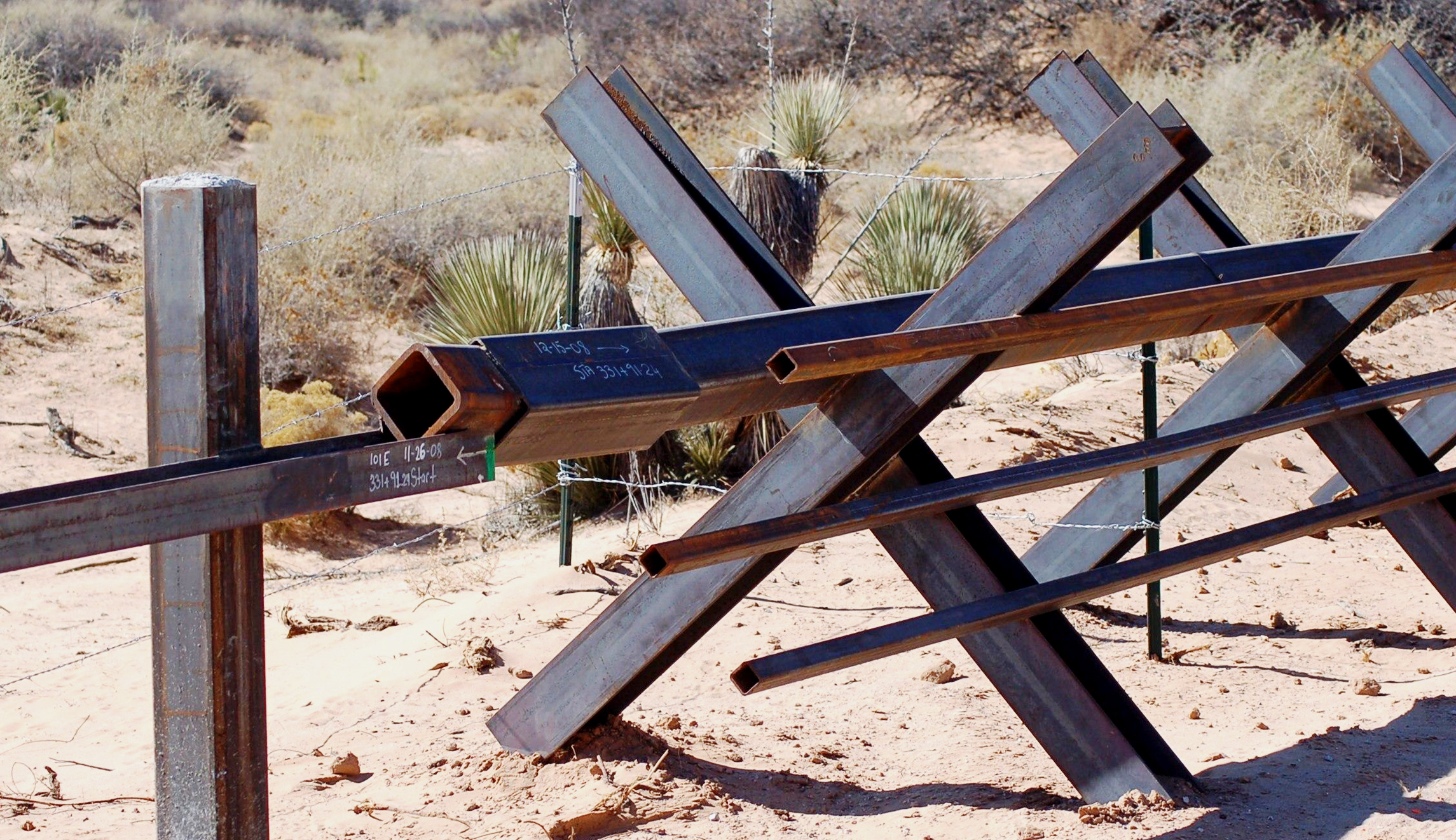 A fence is pictured in the El Paso Sector.