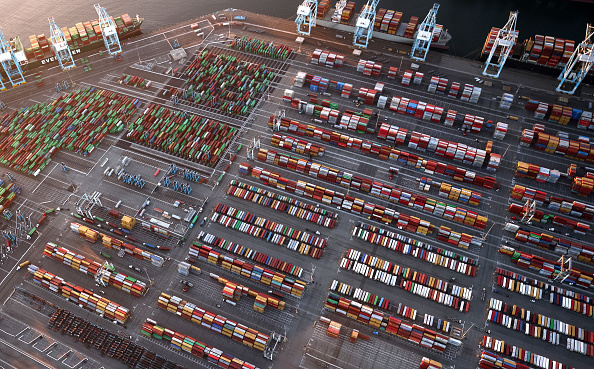 Logjam Of Container Ships Clog Southern California Ports