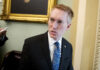 Sen. Lankford denounced by Oklahoma GOP over work on border deal Sen. James Lankford, R-Oklahoma, speaks to reporters in Washington.