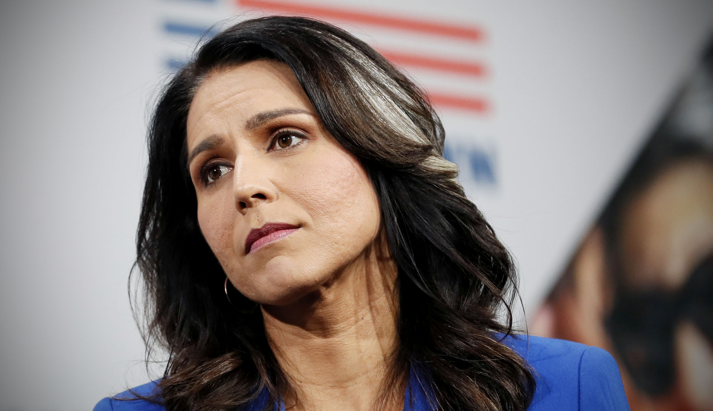 Democratic presidential candidate Rep. Tulsi Gabbard appears at an event.