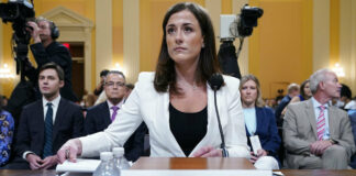 Cassidy Hutchinson, former aide to Trump White House chief of staff Mark Meadows, arrives to testify as the House select committee investigating the Jan. 6 attack on the U.S. Capitol.