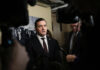 Rep. Mike Gallagher speaks with reporters during the opening day of the 118th Congress at the U.S. Capitol in Washington, Tuesday, Jan 3, 2023. 
