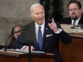 President Joe Biden delivers the State of the Union address to a joint session of Congress at the U.S. Capitol, Tuesday, Feb. 7, 2023, in Washington. 