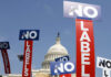 Arizona judge rules No Labels can stop people from running under its banner People with the group No Labels hold signs during a rally on Capitol Hill in Washington, July 18, 2011. More than 15,000 people in Arizona have registered to join a new political party floating a possible bipartisan âunity ticketâ against Joe Biden and Donald Trump.