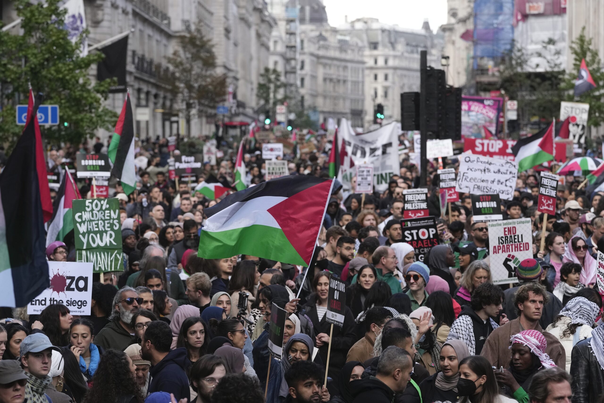 UK threatens arrests for Hamas supporters as thousands of pro-Palestine