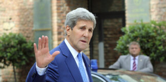 "We are exceptional in a certain way that no other nation is," Secretary of State John Kerry told U.S. embassy staffers in Vienna last week. (AP/Ronald Zak)