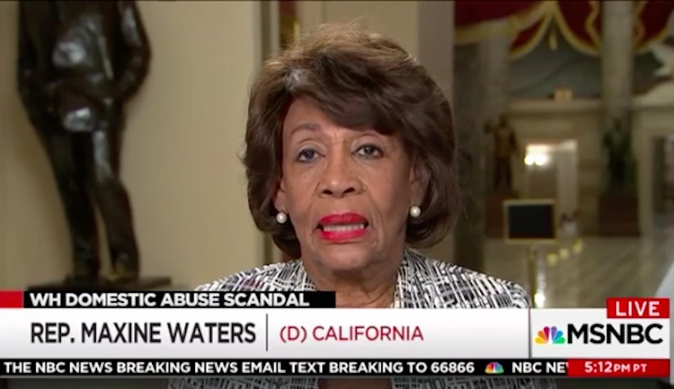 Maxine Waters says Trump knew about Rob Porter's domestic violence 