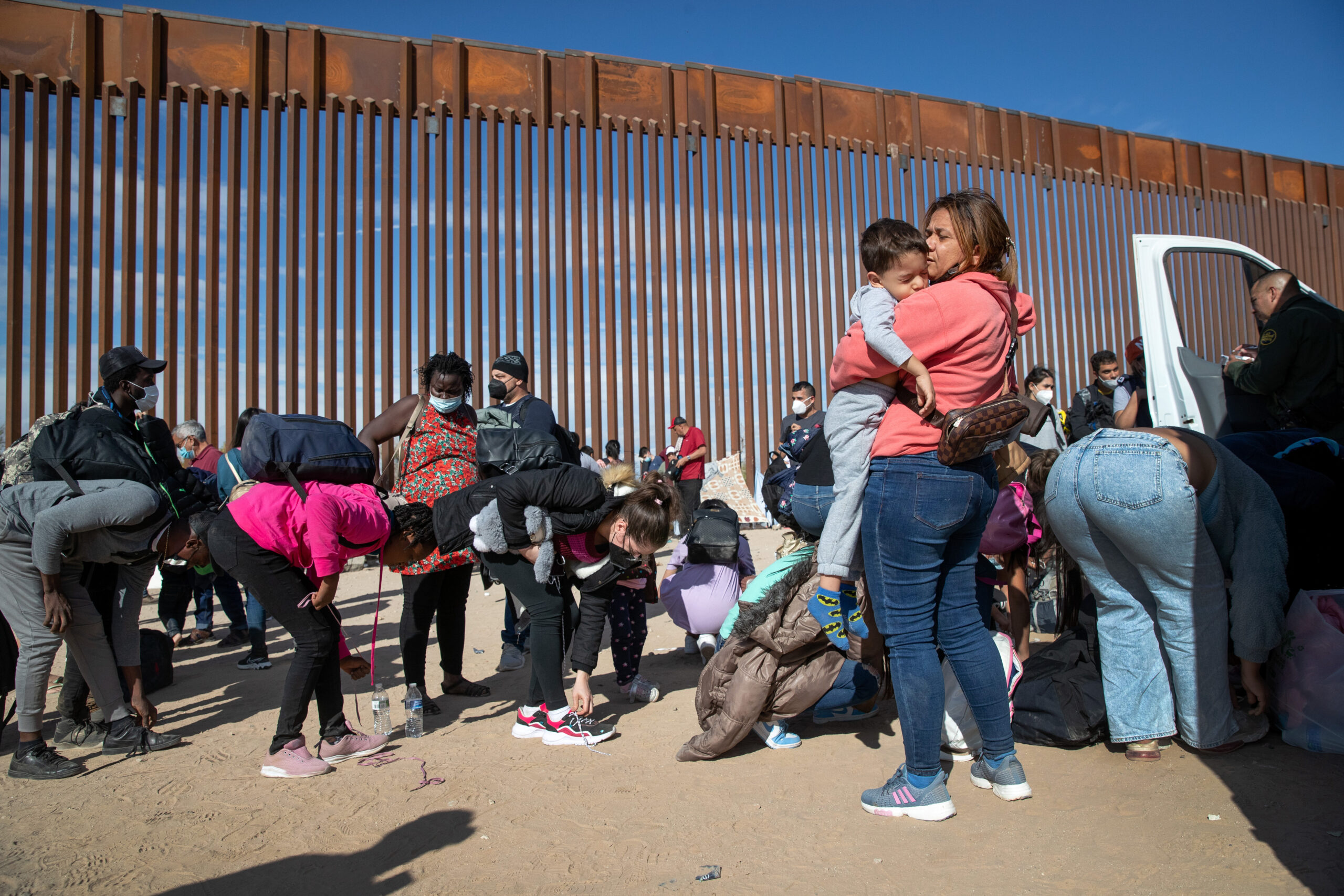 U.S. Border Patrol Takes Immigrants Into Custody At Arizona-Mexico Border