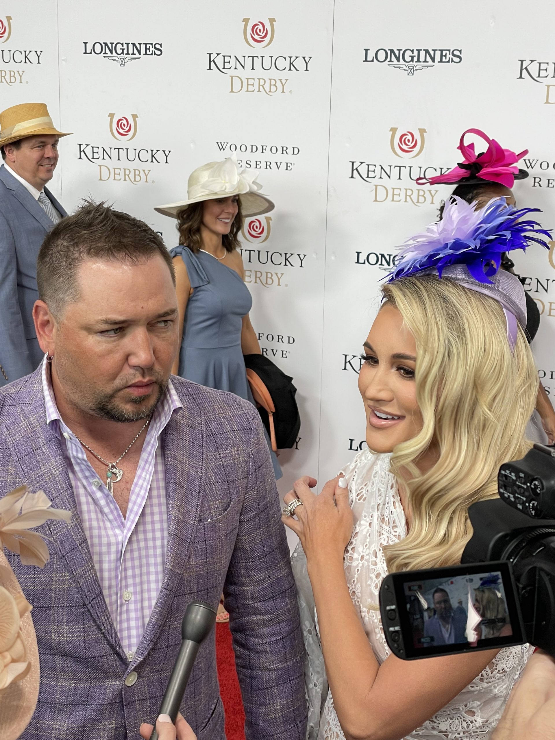 Jason Aldean and his wife at the Kentucky Derby Red Carpet