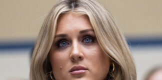 Former collegiate swimmer Riley Gaines testifies during a House Oversight Subcommittee on Health Care and Financial Services hearing on Capitol Hill December 5, 2023 in Washington, D.C. The hearing focused on the Biden administration's proposed rule changes to Title IX to redefine the definition of sexual discrimination to include gender identity.