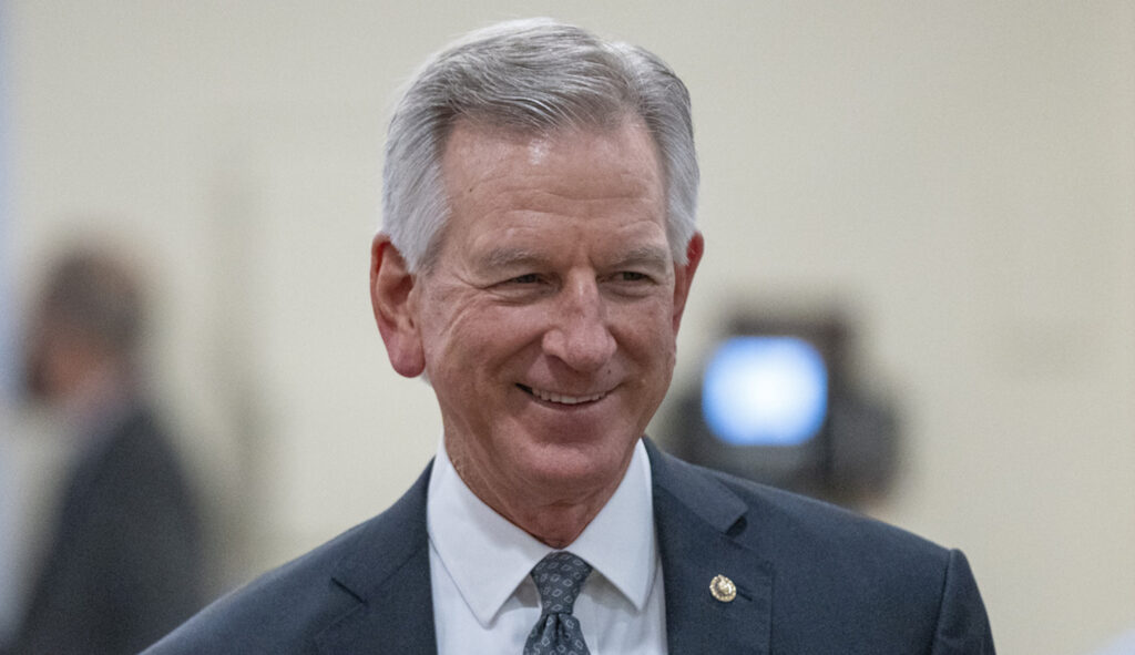 Sen. Tommy Tuberville, R-Ala., walks to a vote on Capitol Hill, Wednesday, Sept. 6, 2023, in Washington. (AP Photo/Alex Brandon)