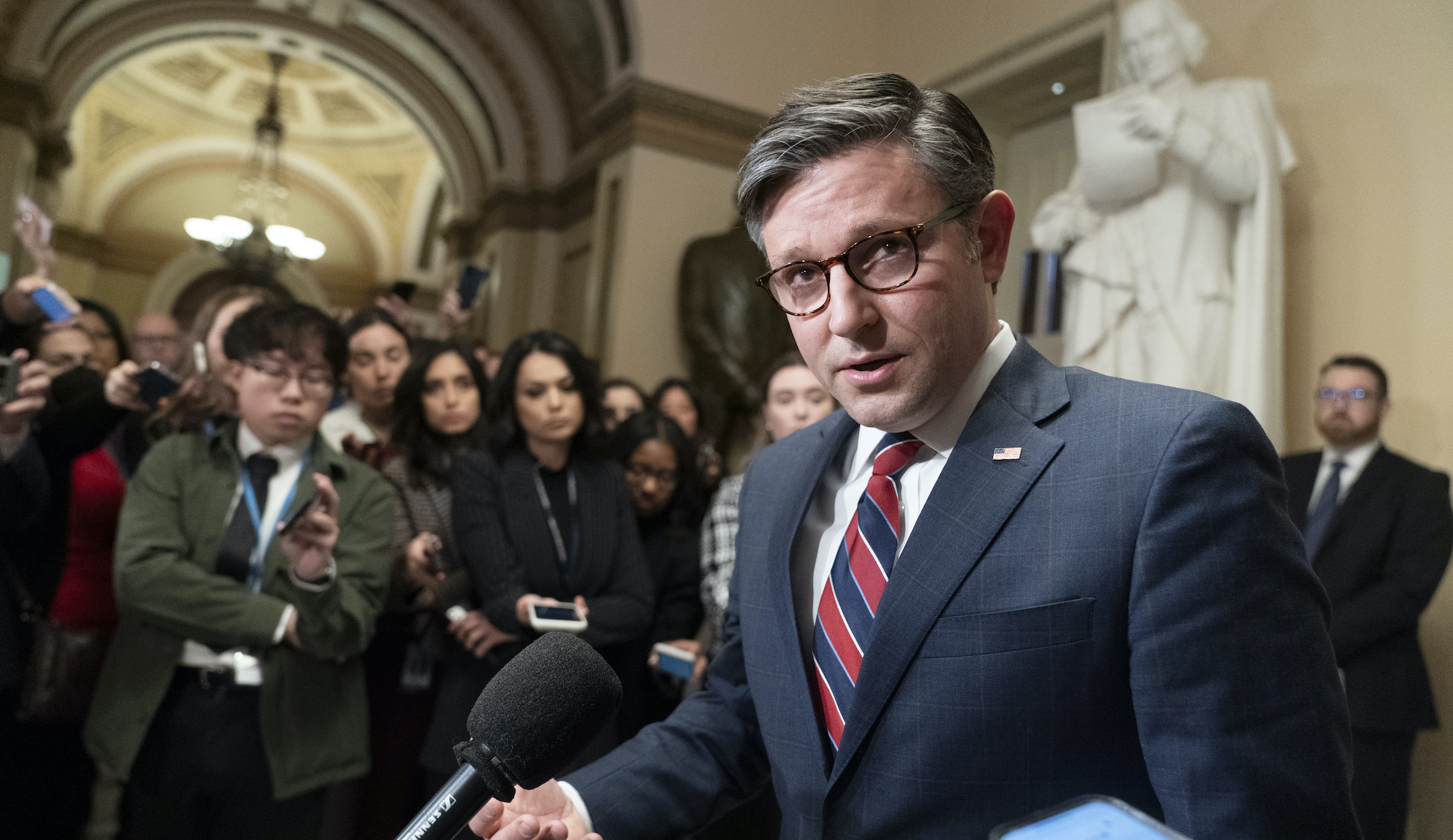 NextImg:Speaker Johnson squeezed from all sides as Washington pursues border deal