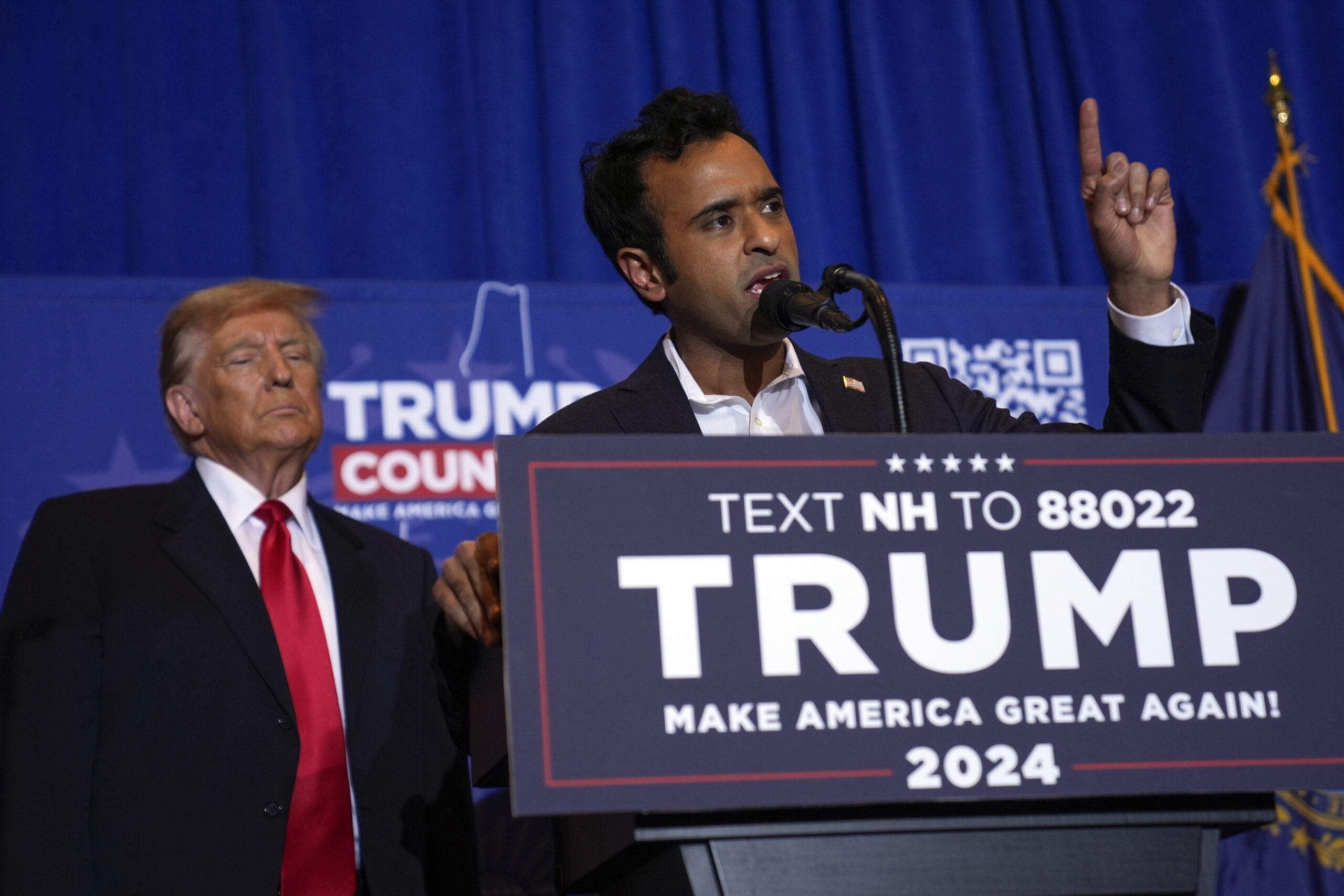 NextImg:Vivek Ramaswamy speaks at Trump rally: '1776 moment'