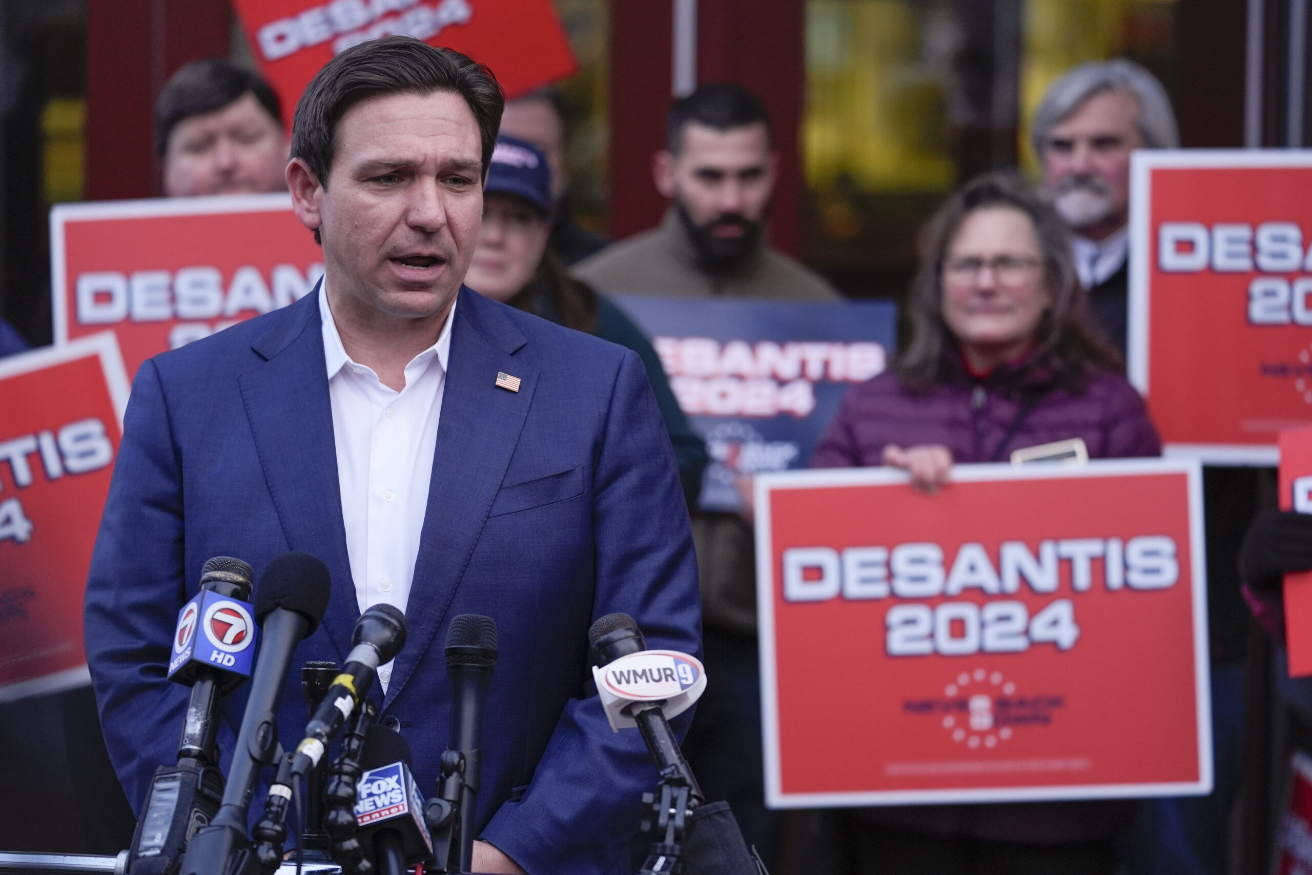 NextImg:Ron DeSantis points to one cause for Trump's front-runner status