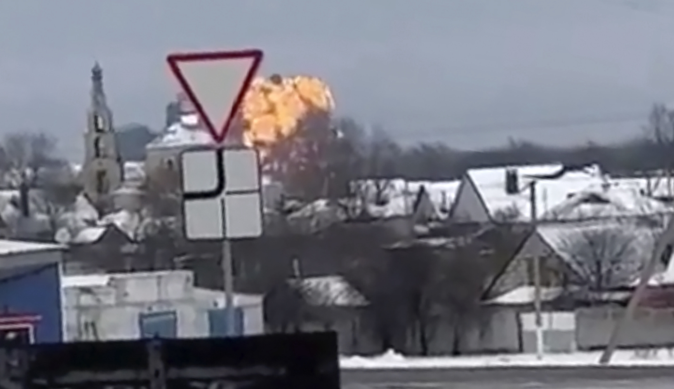 NextImg:Russian military plane crashes near Ukraine border