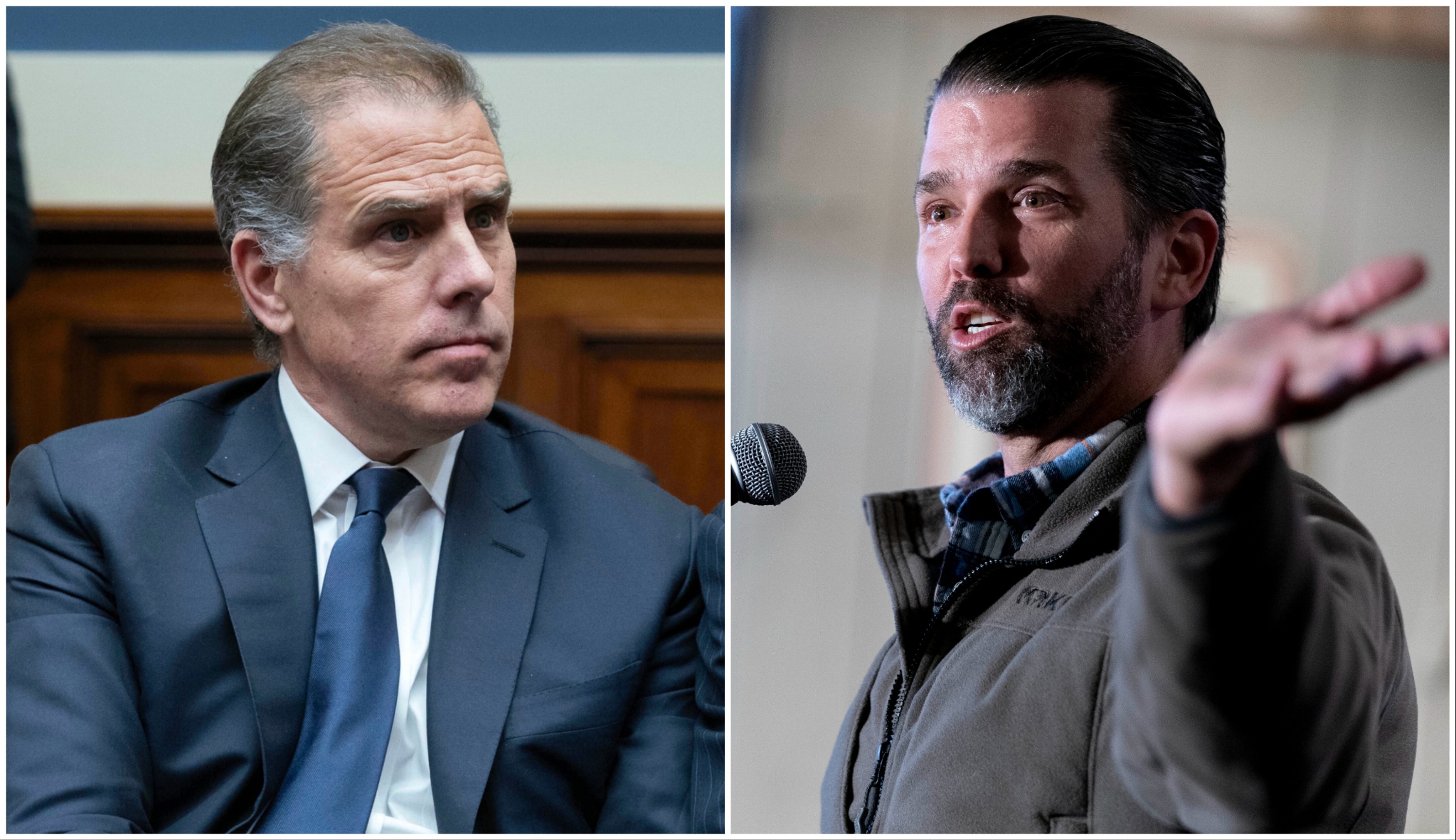 NextImg:Donald Trump Jr. goes after Hunter Biden's manliness during Iowa campaign stop for father
