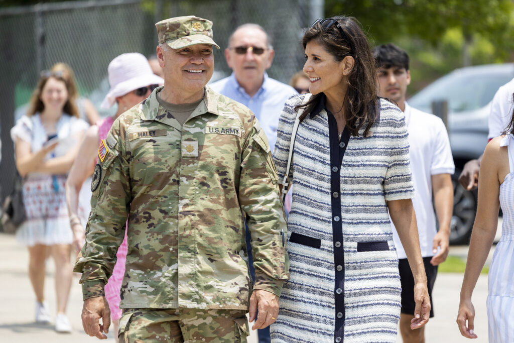 NextImg:Haley zeroes in on Trump for attacking husband: 'Insulting to military families'