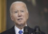 President Joe Biden delivers remarks on a $95 billion Ukraine Israel aid package being debated in Congress, in the State Dining Room of the White House, Tuesday, Feb. 13, 2024, in Washington. (AP Photo/Evan Vucci)