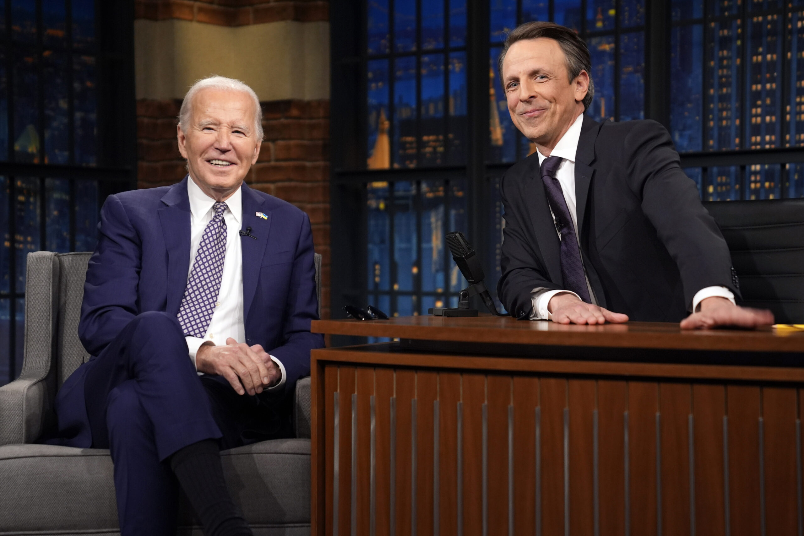 Protesters nabbed at Biden’s NYC interview with Seth Meyers: ‘No hiding allowed