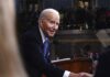 President Joe Biden shakes hands after delivering the State of the Union address to a joint session of Congress at the Capitol, Thursday, March 7, 2024, in Washington. (Shawn Thew/Pool via AP)