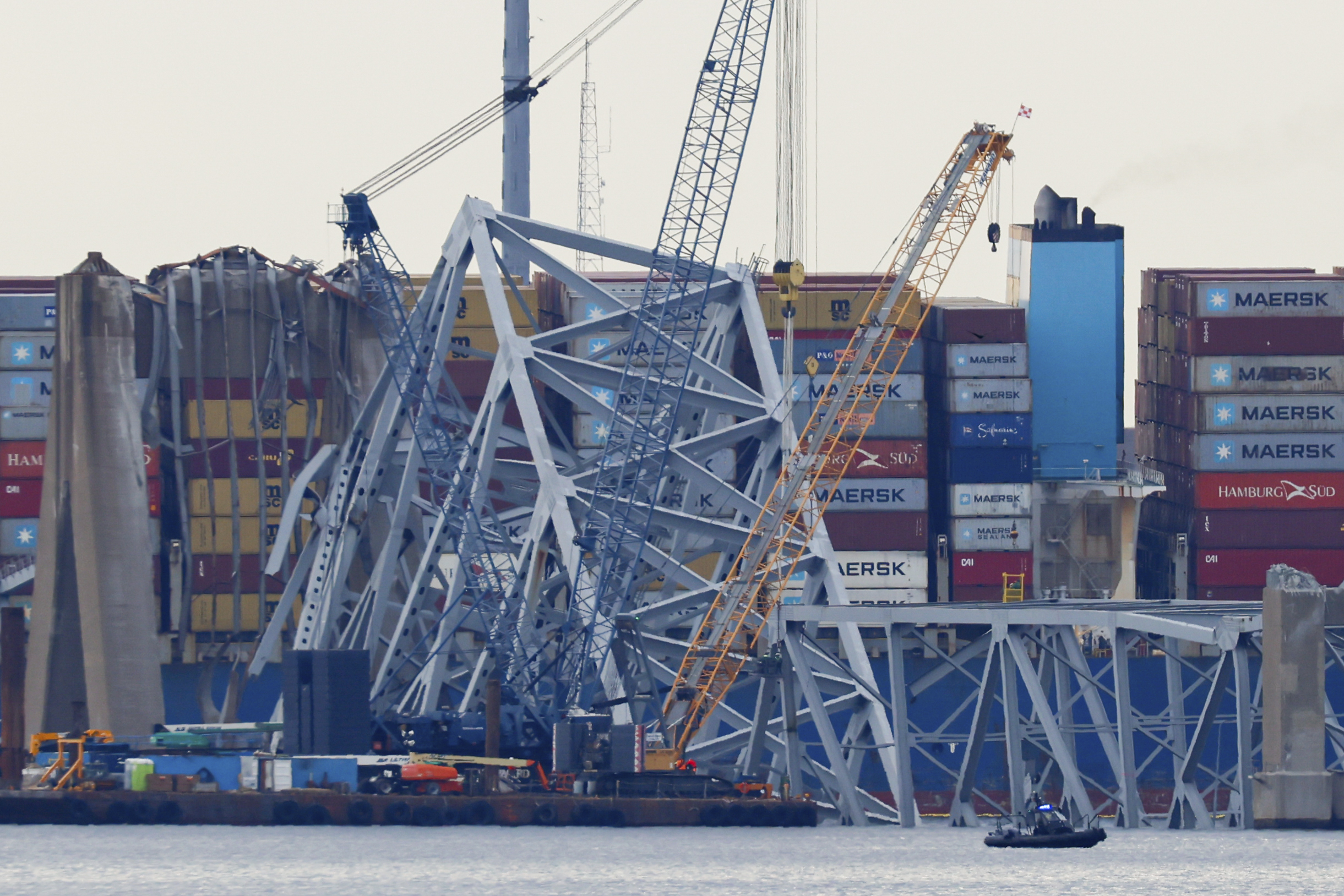 NextImg:First piece of Baltimore bridge debris removed from river - Washington Examiner