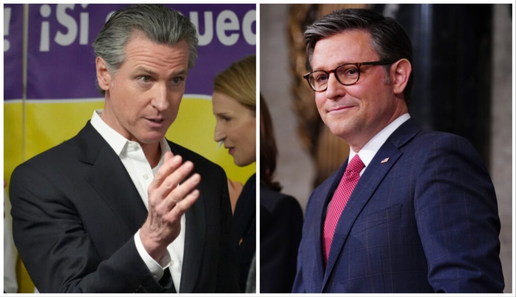 Newsom and Speaker Johnson exchange harsh criticisms of each other’s records, each branding the other a fraud