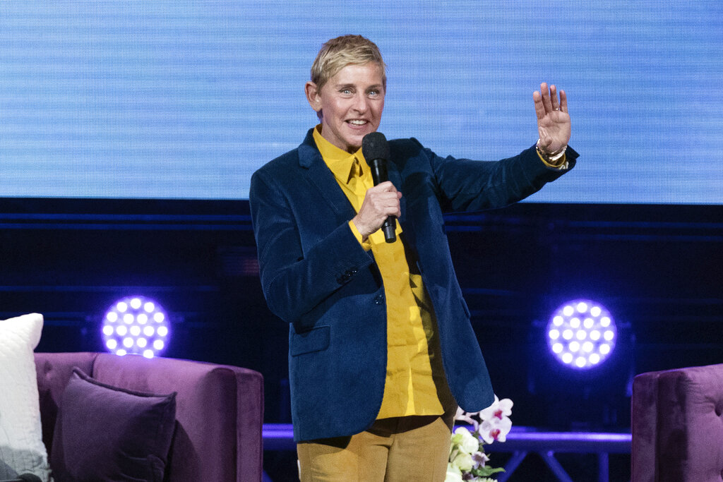 Ellen DeGeneres makes a joke about getting ‘kicked out of show business’