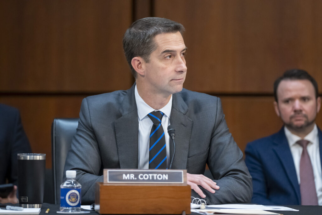 Tom Cotton maintains stance on relocating ‘pro-Hamas lunatics’ from the roadway