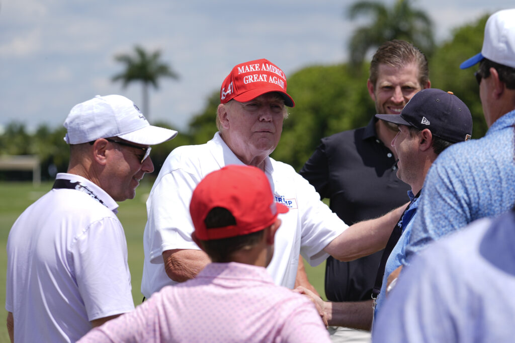 Trump mingles with golf superstars at LIV Golf Miami