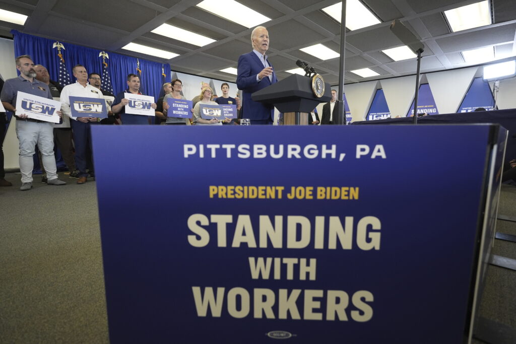 Biden promises Pittsburgh workers tariffs on China will protect union jobs