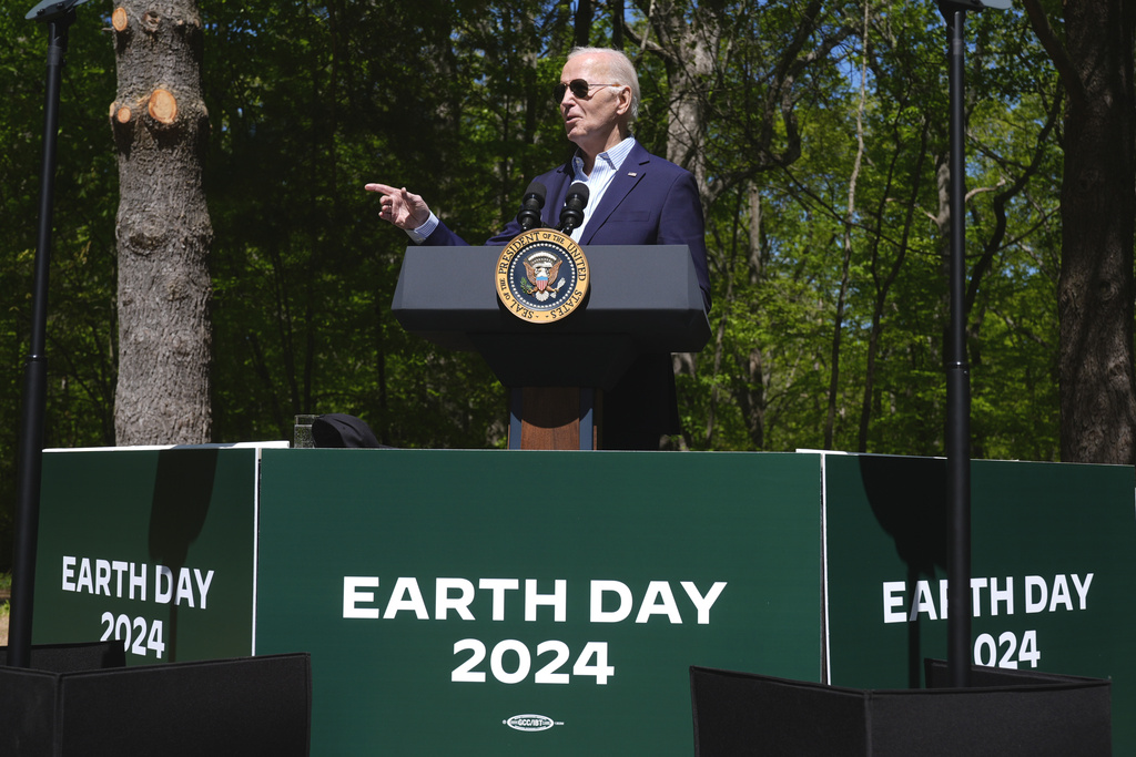 Biden shares stage with Bernie Sanders and AOC for Earth Day solar power push