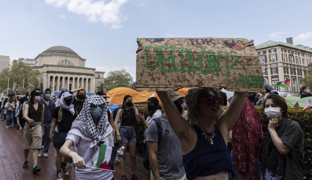 Columbia suspends students who refuse to leave protest camp