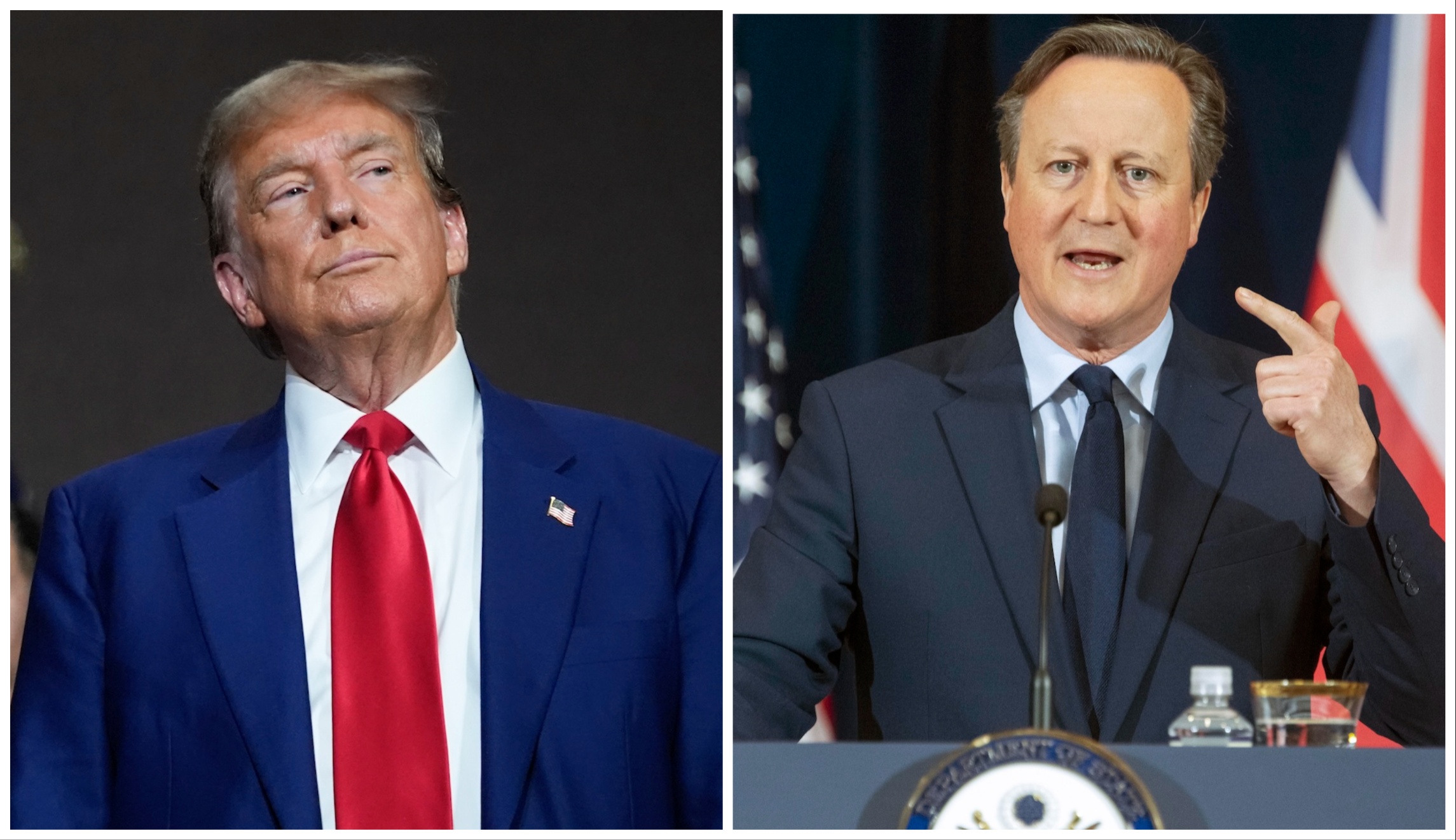 NextImg:UK Foreign Minister David Cameron makes Trump and Mar-a-Lago first stop on tour seeking Ukraine aid