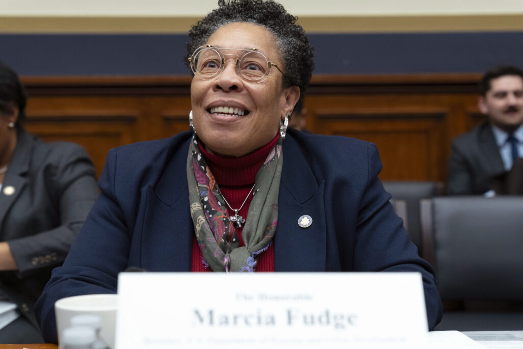 Former top Biden official Marcia Fudge swiftly transitions through the revolving door, accompanied by two aides