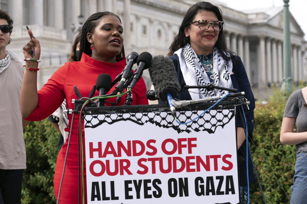 Cori Bush likens pro-Palestinian campus protests to women’s suffrage movement
