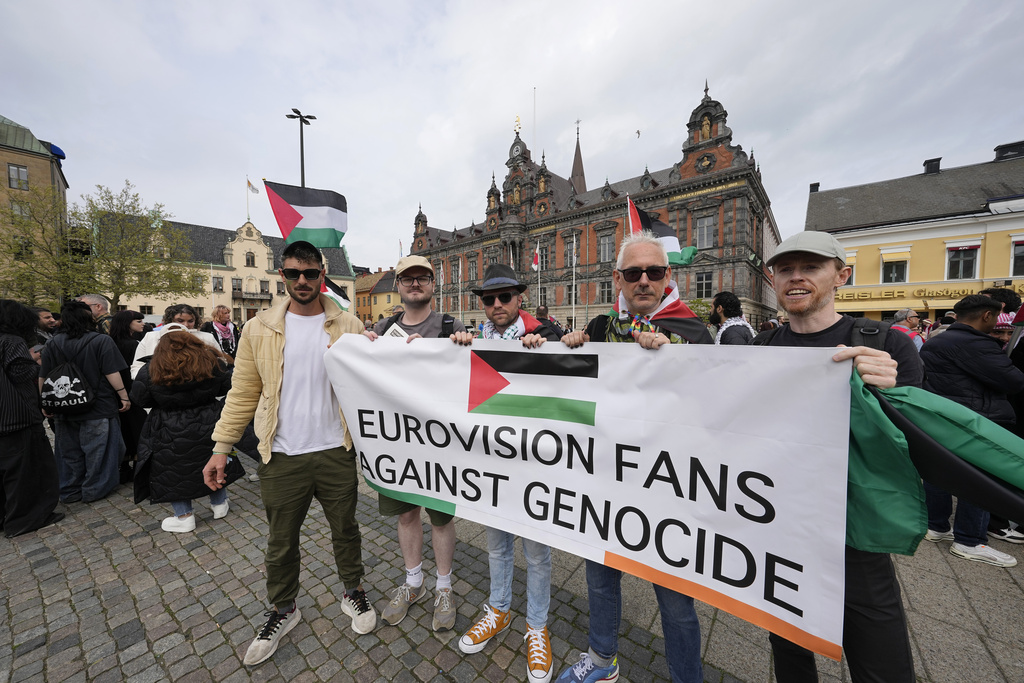 Protesters gather at Eurovision, opposing Israel’s participation