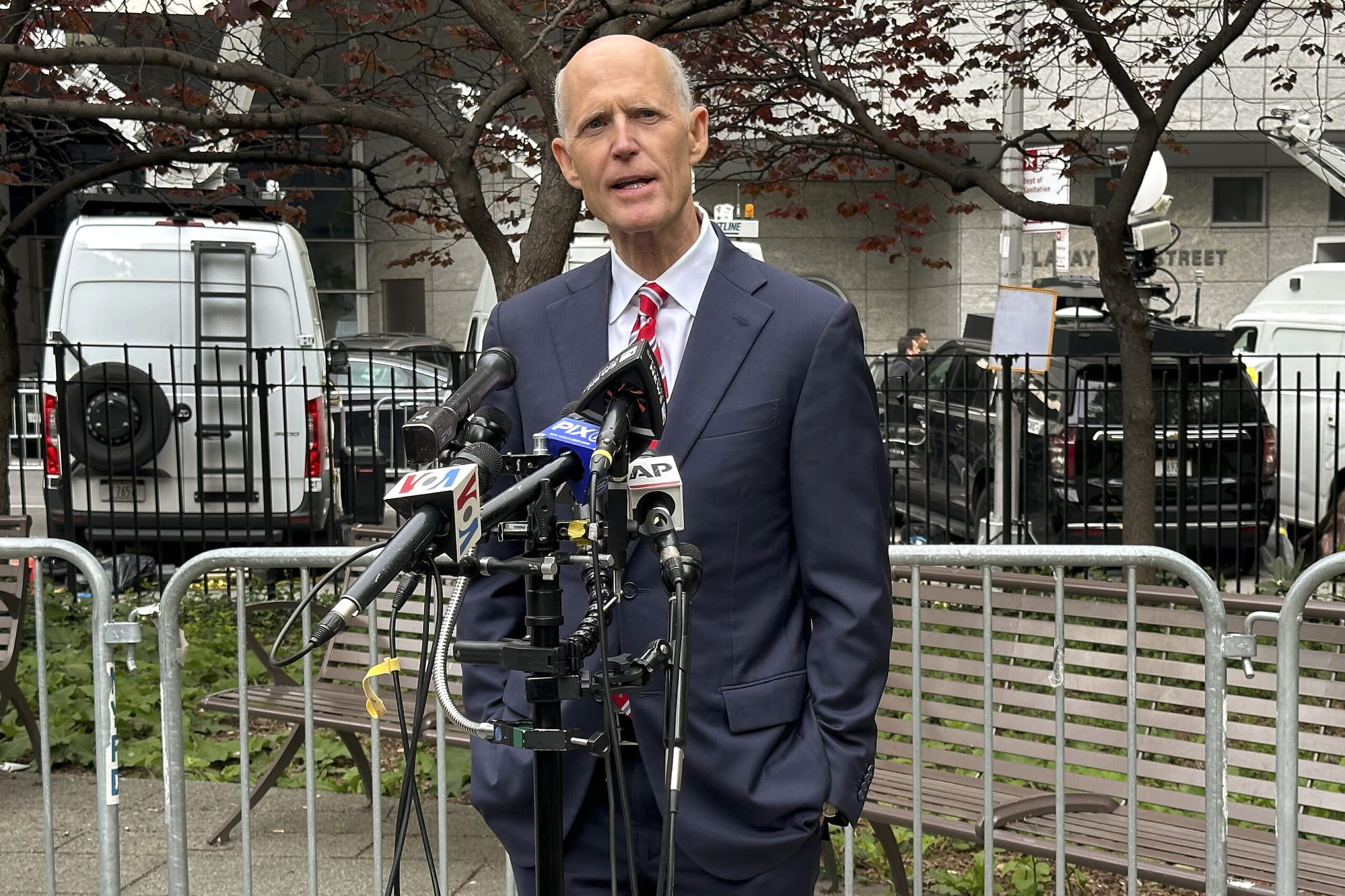 NextImg:Rick Scott claims everyone involved in Trump’s trials is ‘part of the Democrat machine’ - Washington Examiner