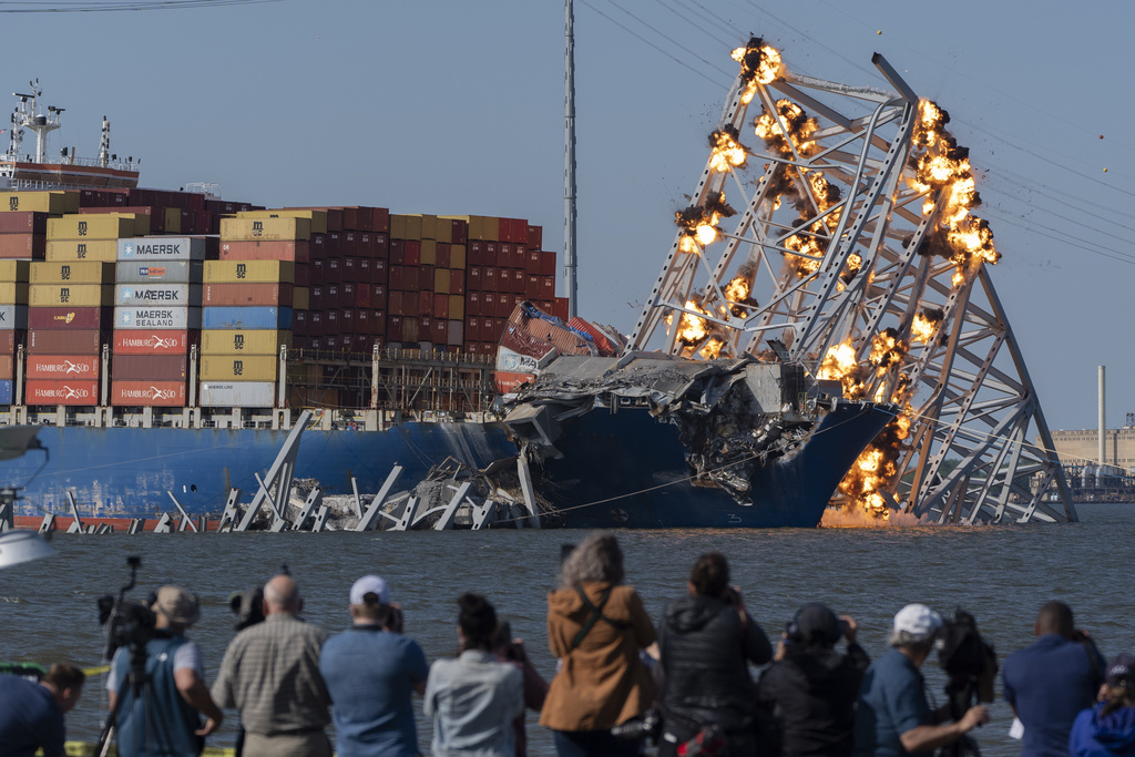 NextImg:Baltimore bridge hit with demolition charges to free ship trapped in wreckage - Washington Examiner