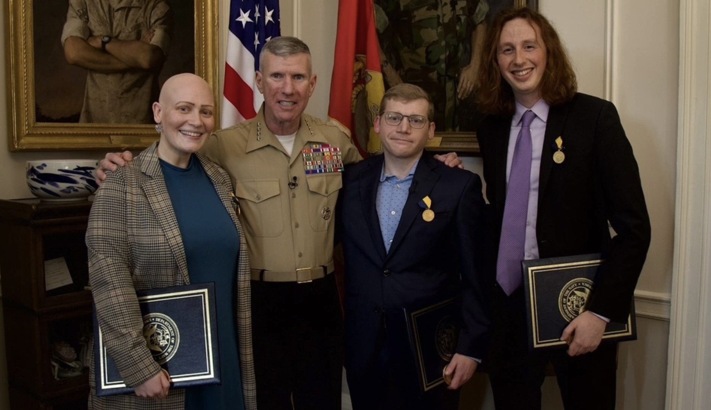 NextImg:Civilians who saved head of Marines after he suffered medical emergency receive award - Washington Examiner